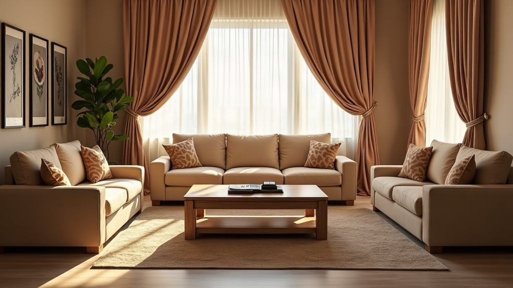 Completed living room with matching furnishings