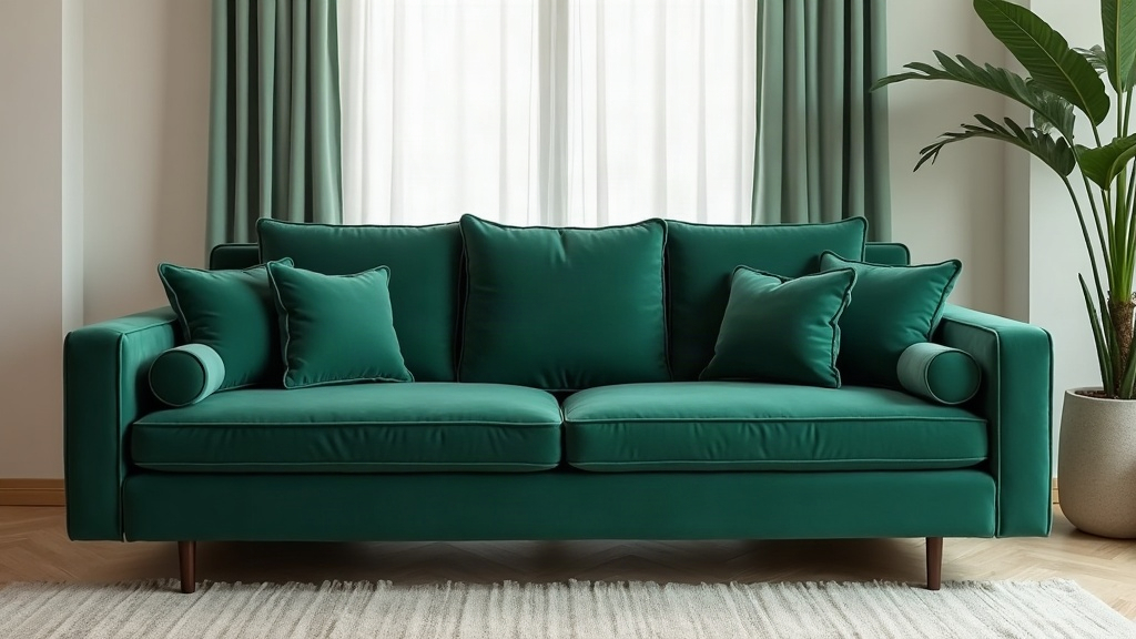 Finished dark green custom sofa